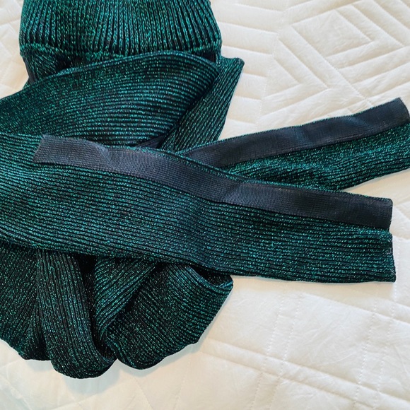 H&M Studio A/W 2015 Exclusive Collection Green Metallic Ribbed Sweater Size - Picture 8 of 14